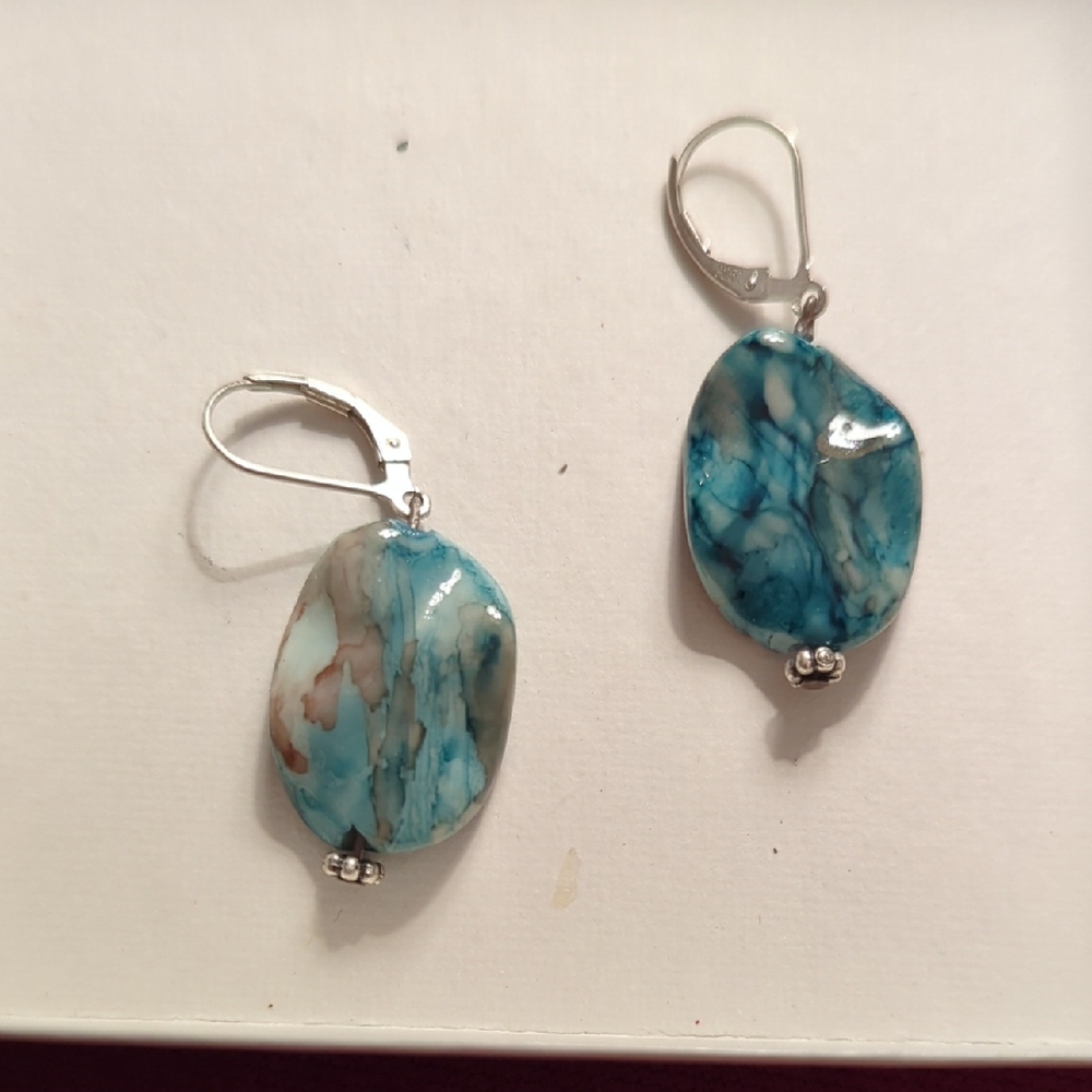 Elegant Blue and Silver Earrings
